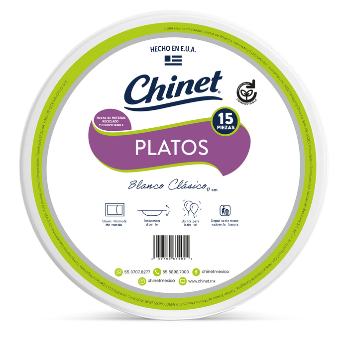 Platos desechables Chinet No. 6 – 3100262