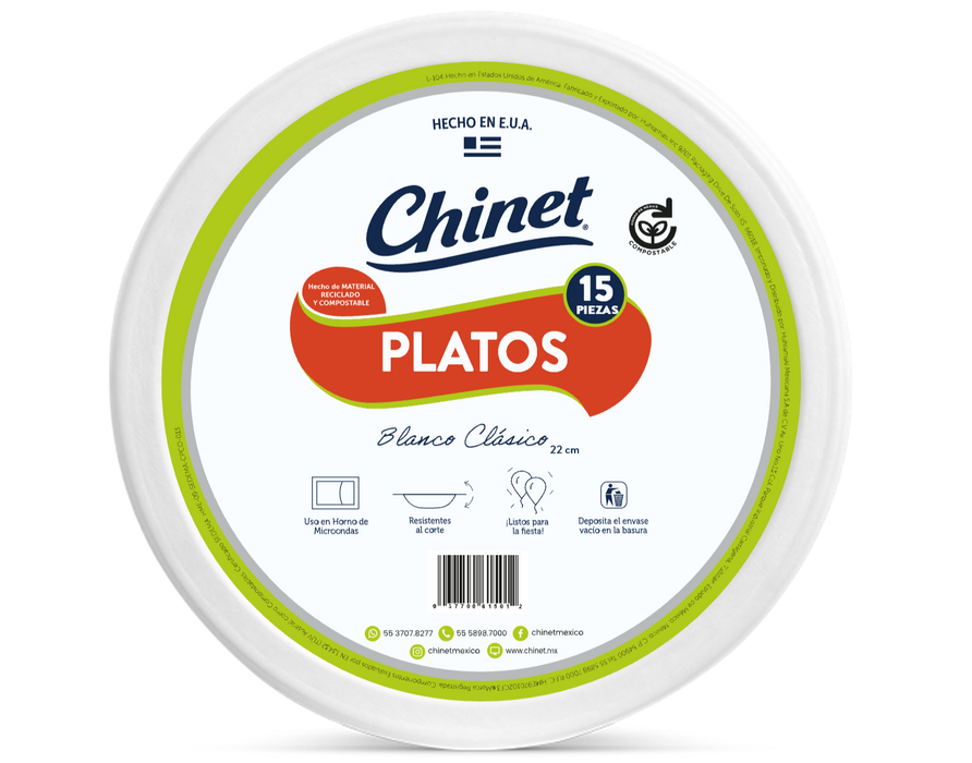 Platos desechables Chinet No. 8 – 3100282