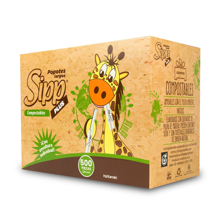 Popote Sipp Largo Compostable Estuchados – 1203503