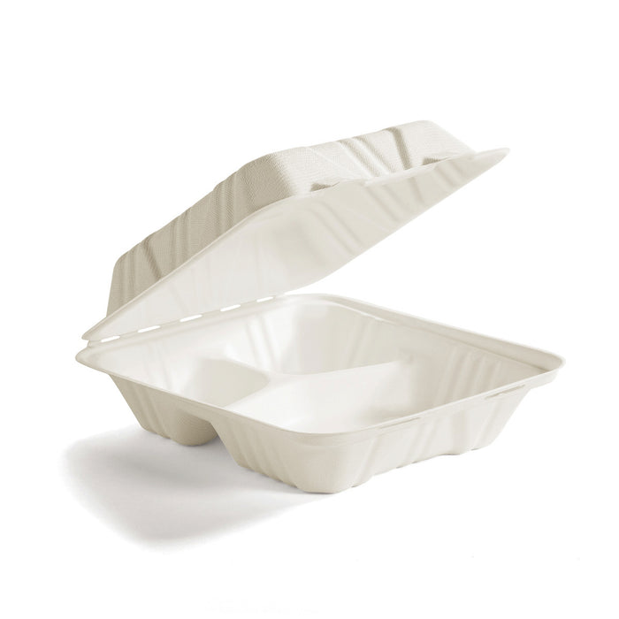 Contenedor c/bisagra para alimentos con división 9"x 9"x 3" CJA/200 - 0701012